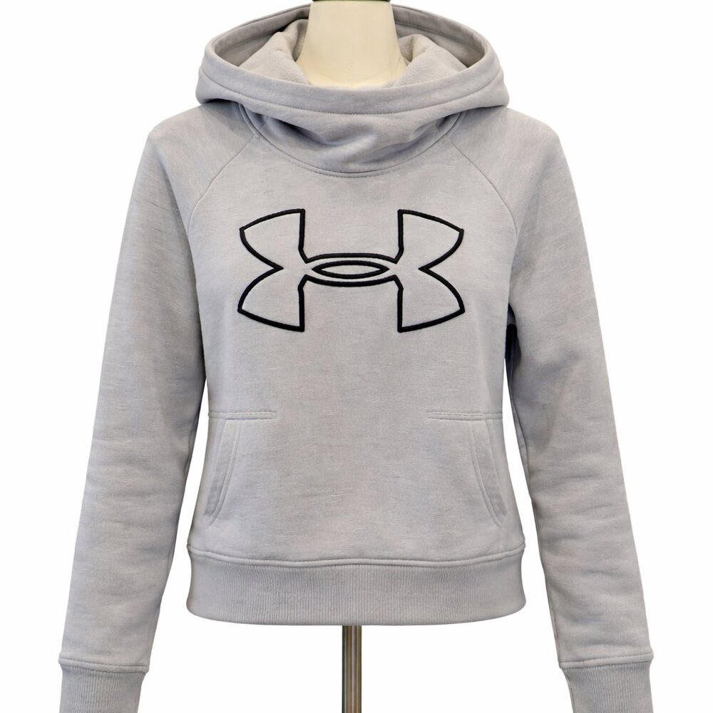 Under Armour ColdGear Hoodie XS Women’s Gray Logo Pullover Sweatshirt